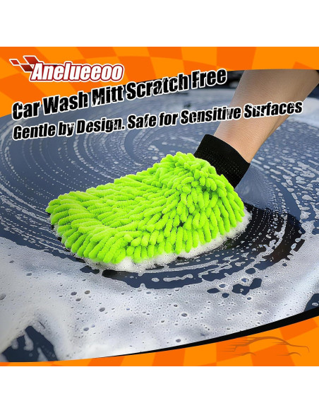 Mitón de Lavado de Autos Anelueeoo Microfibra Chenille 20x30cm