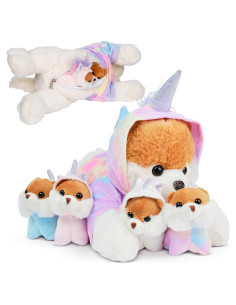 PixieCrush Peluche Mamá Bernés con 4 Cachorros - 16x30x20 cm