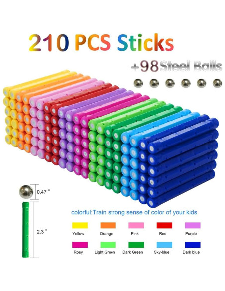 308 Piezas Juguetes de Construcción Magnéticos Veatree