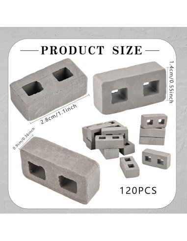 120 Mini Ladrillos de Arcilla Spaluck 1/12 para Modelos