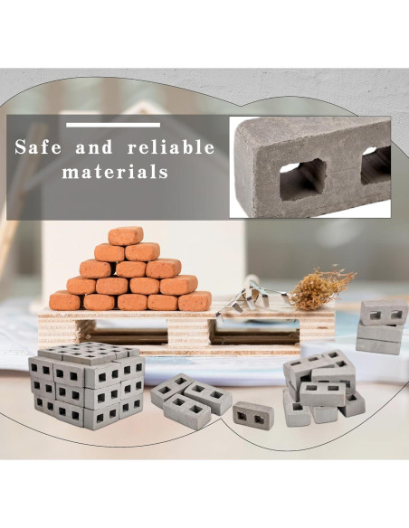 120 Mini Ladrillos de Arcilla Spaluck 1/12 para Modelos