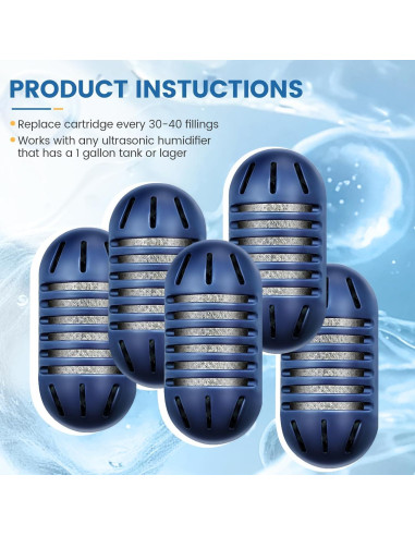 Cartucho de Desmineralización Isinlive para Humidificadores Ultrasónicos - Paquete de 12