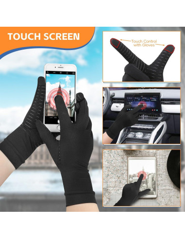 Guantes de Artritis Big Mango con Dedos Táctiles - Alivio Dolor