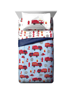 Juego de Cama Individual Jay Franco Camión de Bomberos 5 Piezas 2