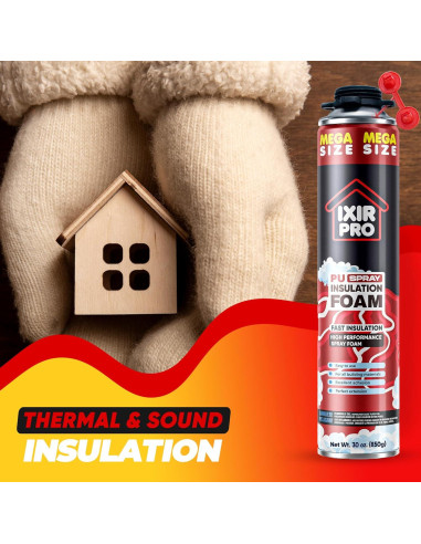 Espuma de Aislamiento en Spray ixirpro 850 g - Sellador Expandible