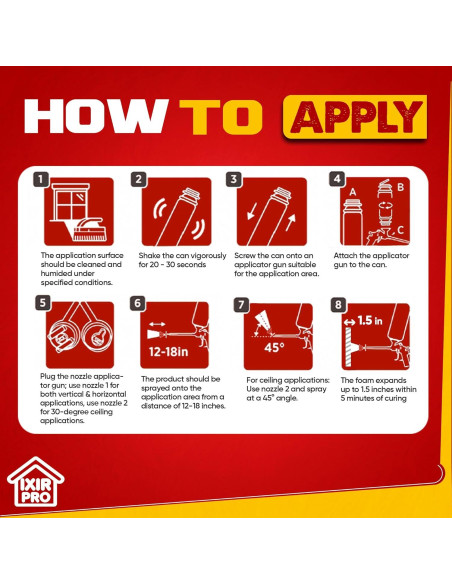 Espuma de Aislamiento en Spray ixirpro 850 g - Sellador Expandible