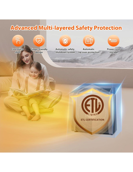 Calentador Eléctrico HEATIT 1500W con Termostato Digital Negro