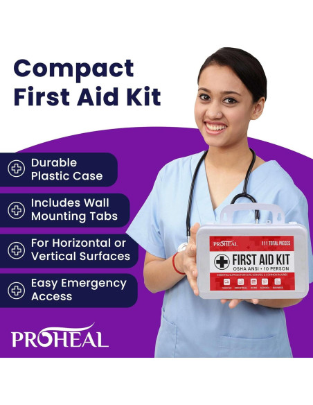 Kit de Primeros Auxilios ProHeal para 10 Personas - 111 Suministros