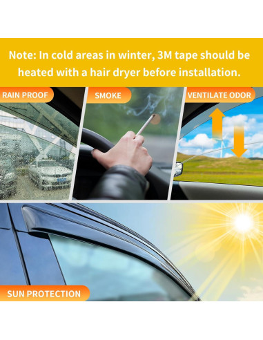 Viseras de Ventana CMVT Auto para Jeep Cherokee 1984-2001