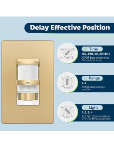 Interruptor de Luz con Sensor de Movimiento TOPGREENER Oro 500W 2