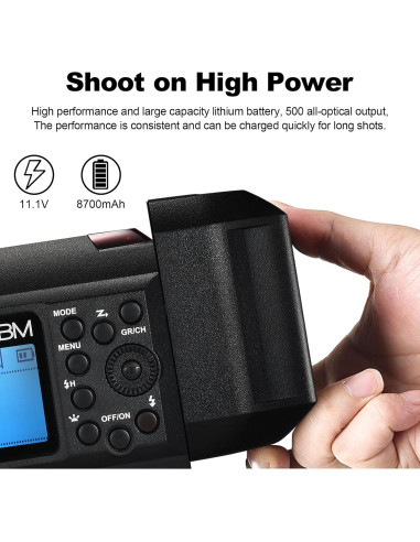 Flash Estroboscópico Godox AD600BM 600Ws GN87 Inalámbrico