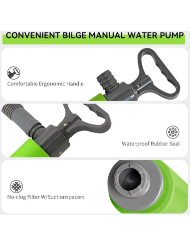 Bomba de Achique Manual HIKULA para Kayak 43 cm Verde