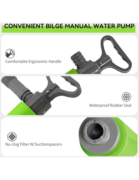 Bomba de Achique Manual HIKULA para Kayak 43 cm Verde