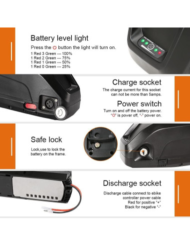 Batería de Ebike Yose Power 48V 13Ah para Motor 200-1000W