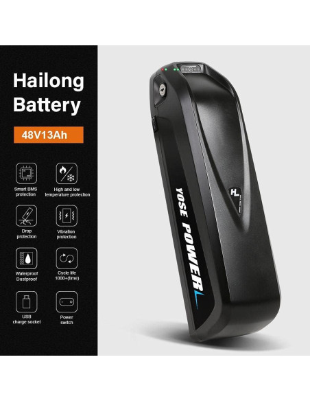 Batería de Ebike Yose Power 48V 13Ah para Motor 200-1000W