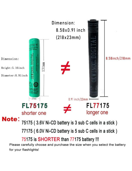 Batería recargable Ni-CD 3.6V 1800mAh OXWINOU para Streamlight