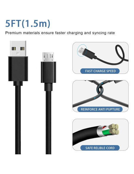 Cable de Carga Micro USB para Bomba Insulina Tandem t:slim X2 1.52m