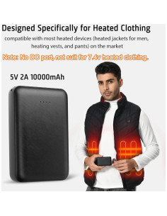 Batería Recargable 10000mAh 5V 2A para Chalecos Térmicos 2