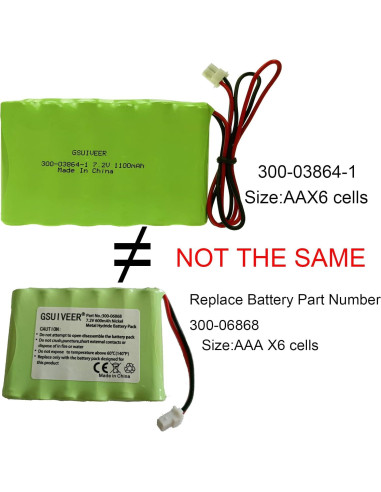 Batería Ni-MH 7.2V 1100mAh GSUIVEER para Alarma Honeywell