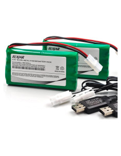 Paquete de 2 Baterías Recargables Ni-MH 9.6V 2000mAh elxjar