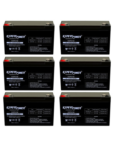 Batería de Plomo Sellada 6V 10AH ExpertPower con Terminal F1