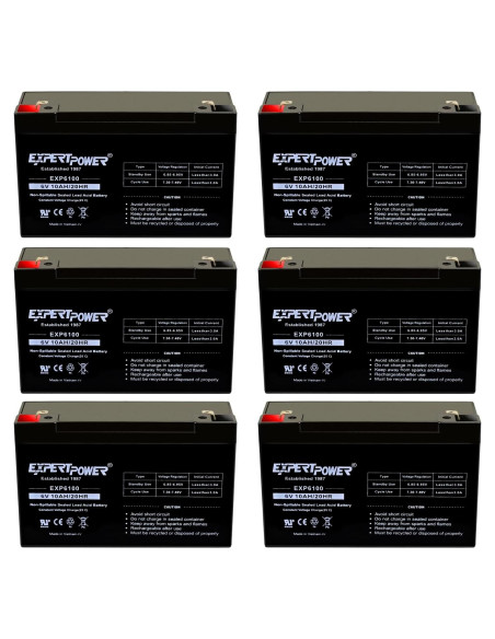 Batería de Plomo Sellada 6V 10AH ExpertPower con Terminal F1