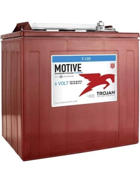 Batería de Plomo Ácido Inundada Trojan T-105 6V 225Ah