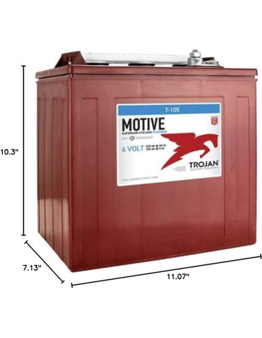 Batería de Plomo Ácido Inundada Trojan T-105 6V 225Ah