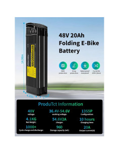 Batería de E-Bike Plegable 48V 20Ah Lithium Hellas con Cargador 2
