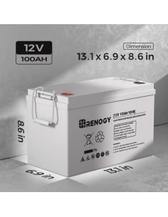 Batería AGM Renogy 12V 100Ah - 1100A Descarga Máxima 2