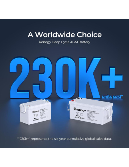 Batería AGM Renogy 12V 100Ah - 1100A Descarga Máxima