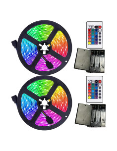 Luces de tira LED a pilas Baoyuteda 2x2m RGB con control remoto