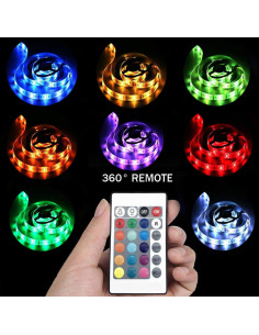 Luces de tira LED a pilas Baoyuteda 2x2m RGB con control remoto 2