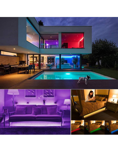 Luces de tira LED a pilas Baoyuteda 2x2m RGB con control remoto