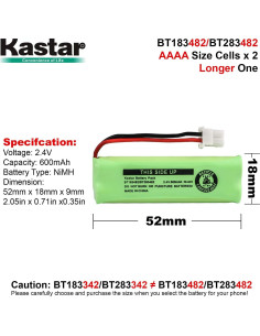 Batería Inalámbrica Kastar 6Pack Ni-MH 2.4V 600mAh para Vtech 2