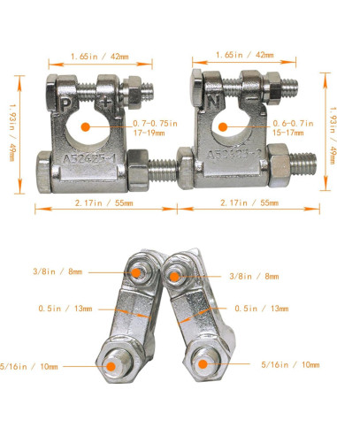 Conectores de Batería DLronwey 28 Piezas 2 Gauge 9.53 mm