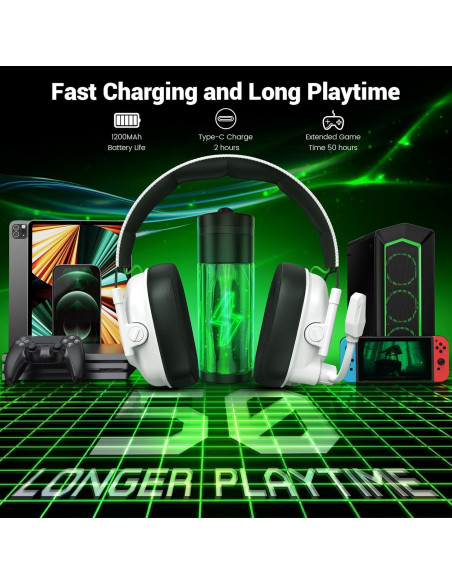 Auriculares Inalámbricos Krysenix para Juegos 50mm RGB