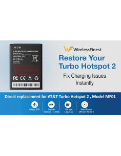 Batería de Reemplazo MF01 para AT&T Turbo Hotspot 2 3000mAh 2