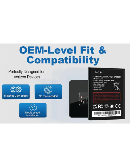 Batería de Reemplazo MF01 para AT&T Turbo Hotspot 2 3000mAh