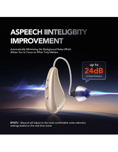 Ayudas Auditivas Recargables Shenzhen Y03, 80H, Negro 2