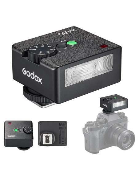 Godox iM30 Mini Flash de Cámara GN15 7 Niveles de Potencia