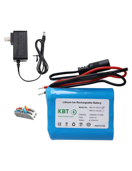 Batería de Litio Recargable 12V 1200mAh KBT con Cargador