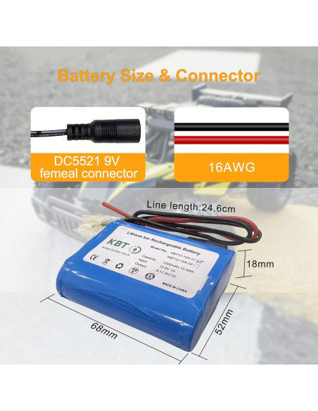 Batería de Litio Recargable 12V 1200mAh KBT con Cargador