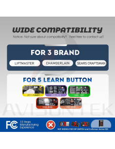 Control Remoto de Puerta de Garaje Avisontek 953EV-P2 Universal 2