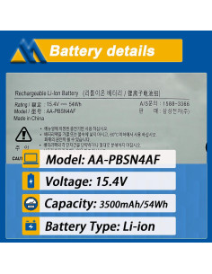 Batería de Reemplazo para Laptop Samsung AA-PBSN4AF 54Wh 2