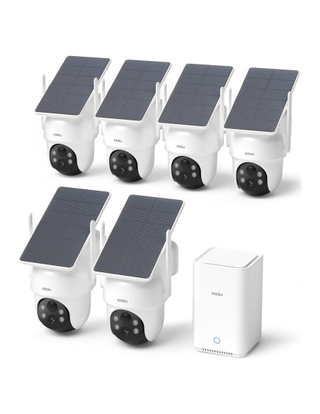 Kit de 6 Cámaras de Seguridad Inalámbricas Aosu 5MP Solar