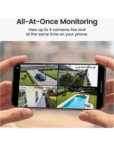 Kit de 6 Cámaras de Seguridad Inalámbricas Aosu 5MP Solar