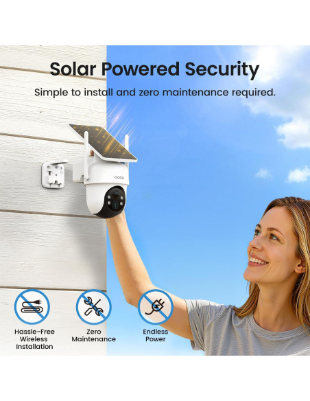 Kit de 6 Cámaras de Seguridad Inalámbricas Aosu 5MP Solar