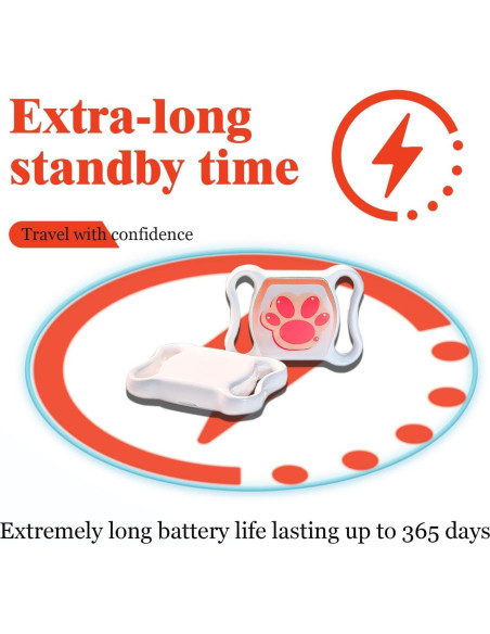 Rastreador GPS para Mascotas VKAFW - Impermeable, 365 Días Batería