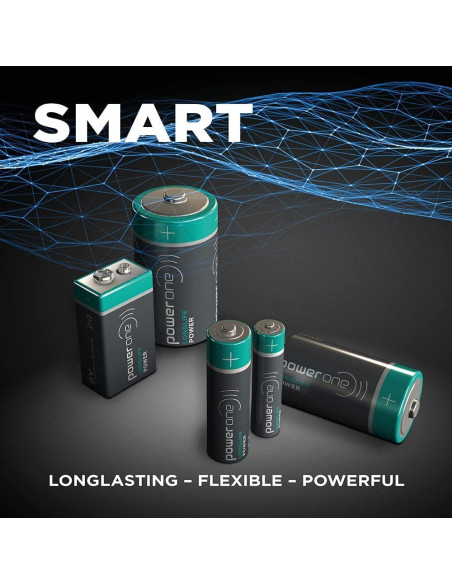 Batería Alcalina 9V Power One LONGLIFE - 1 Unidad